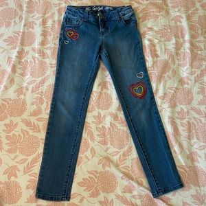 Girls Embroidered Heart Jeans, Cat & Jack Size 8